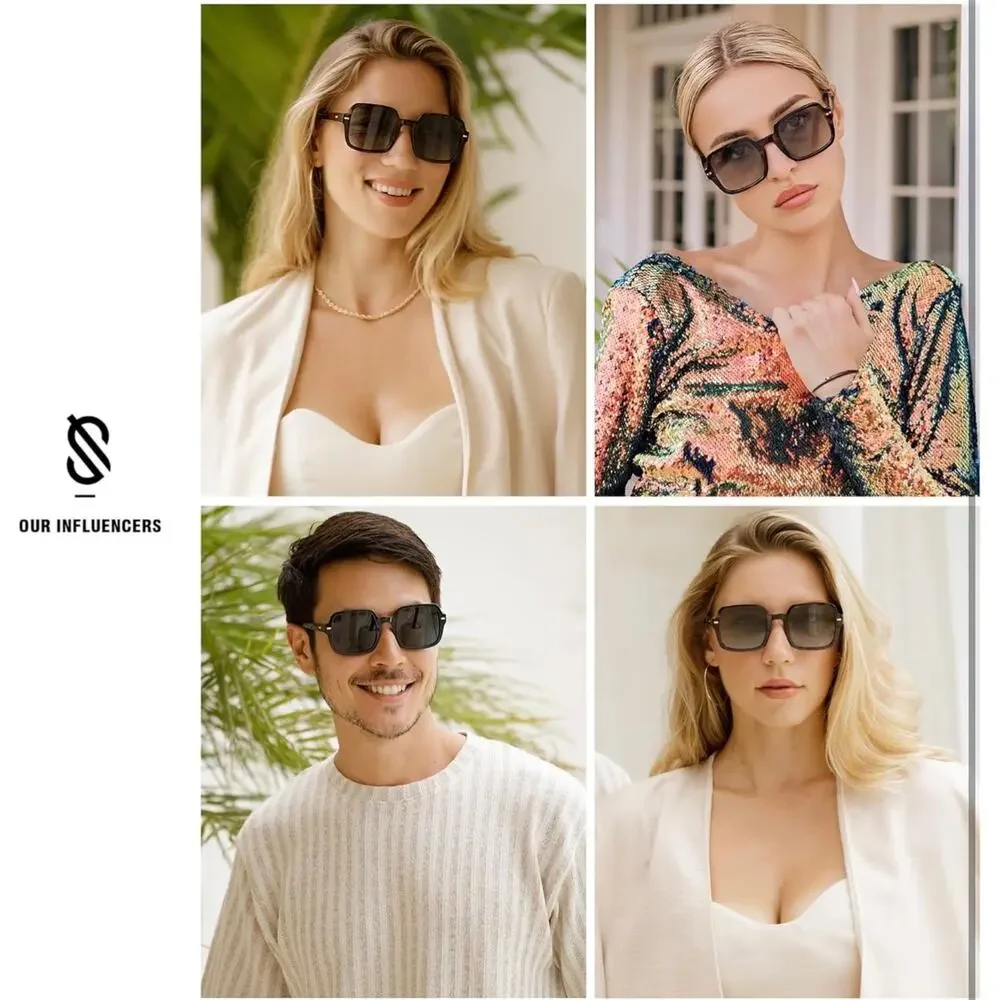 SOJOS‎ Retro Square Polarized Sunglasses for Women Men